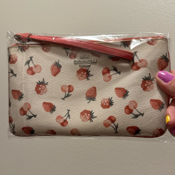 Coach RARE Fruit Fantasy Wristlet with Strawberries & Cherries - Picture 7 of 8
